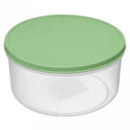 "Verona" Контейнер для продуктов пластмассовый "Botanica" 1л, д15см, h7,7см, круглый, гибкая крышка, зеленый, подходит для СВЧ (Россия)