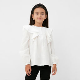 Рубашка для девочки KAFTAN, белая, размер 32 (110-116 см)
