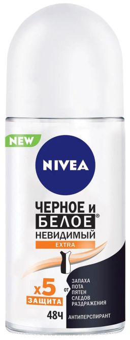 NIVEA део-ролл Жен 50мл Черное и Белое Невидимый Extra
