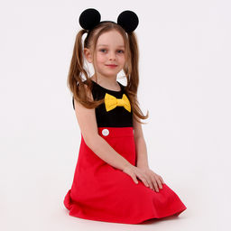 Карнавальный костюм «Озорная мышка», рост 98–104 см, платье, ободок с ушками