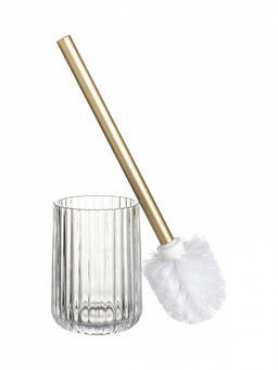 Щётка для унитаза с подставкой 9,5x9,5x35,5 прозрачный стекло, нержавеющая сталь