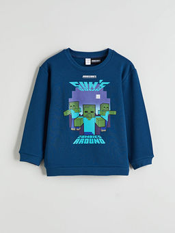 Minecraft Bask?l? Erkek ?ocuk Kal?n Sweatshirt