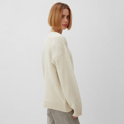 Джемпер женский MINAKU: Knitwear collection, бежевый, размер 46-48  фото 3