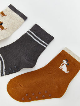 Desenli Erkek Bebek Soket ?orap 3l?