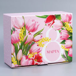 Коробка подарочная сборная, упаковка, 8 марта, 30?23?12 см