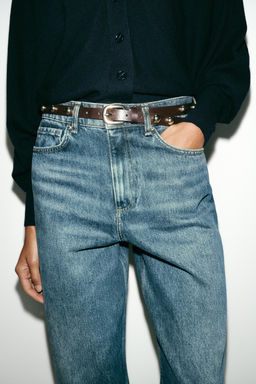JEANS Z1975 STRAIGHT TAPERED TIRO ALTO CINTUR?N / Azul claro - Zara фото 14