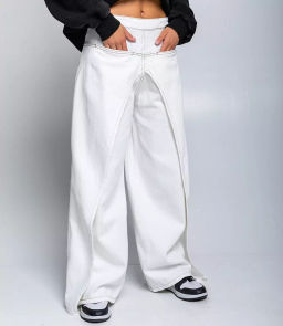 Джинсы #КТ697, белый