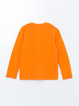 Bisiklet Yaka Uzun Kollu Nostaljik Maymun Bask?l? Erkek Bebek Ti??rt