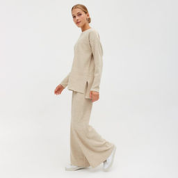 Костюм женский (джемпер, брюки) MINAKU: Casual Collection, бежевый, размер 48 (рост 170 см)