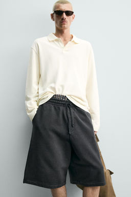BERMUDA JOGGER RELAXED FIT EFECTO LAVADO / Antracita oscuro
