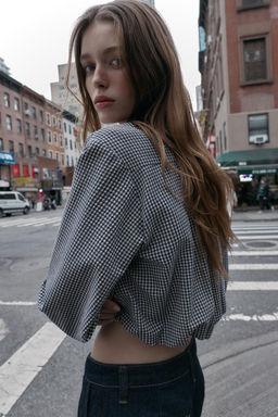 GINGHAM BALLOON SHIRT - Zara фото 2