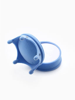 Футляр под серьги, кулон, кольцо Корона, бархатный, 5.5?5.5?4.5 см, голубой