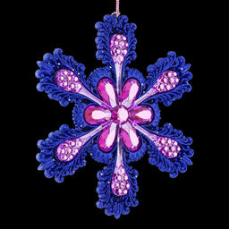 Цена за 1 шт. Украшение ErichKrause Decor Снежинка с окантовкой аметист 13см