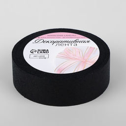 Цена за 2 шт. Лента декоративная Блёстки, 25 мм 9,1 0,5 м, цвет чёрный - Арт узор фото 2