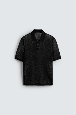 OPENWORK KNIT POLO SHIRT - Zara фото 8