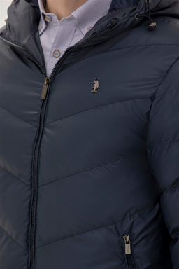 Мужская темно-синяя кожаная куртка - U.s. polo assn фото 7