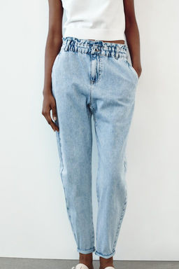 Z1975 HIGH-WAIST BAGGY PAPERBAG JEANS - Zara фото 2