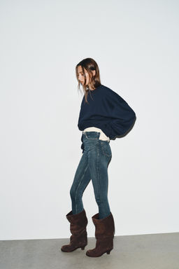 JEANS TRF SKINNY TIRO ALTO / Azul / Gris - Zara фото 4