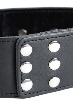 Ошейник TOYFA Theatre кожаный с шипами, черный  фото 4