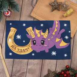 Полотенце Доляна На удачу 28х46 см, 100% хл, рогожка 164 г/м2