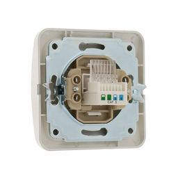 Розетка телефонная Luazon Lighting «Орион», скрытая, IP20, одноместная, серебристая