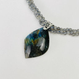 Колье тройное из Лабрадора 46 см +