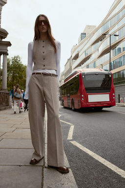CHECK TROUSERS WITH BELT