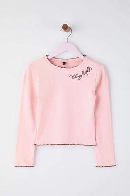 Ekru-Visne K?rm?z? 100% Pamuk 2li Nak?sl? Regular Fitilli Orme K?z Cocuk T-Shirt TKDAW26TS00011 - Trendyolmilla фото 12