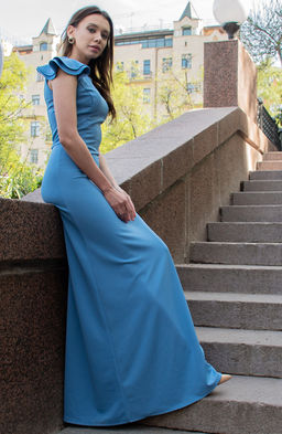 Элегантное платье светло-васильковый - Donna saggia фото 2