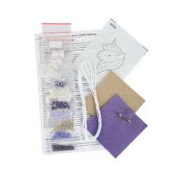 Klart набор для вышивания 10-016 Брошь. Фиолетовый единорог 5.5 х 9.5 см