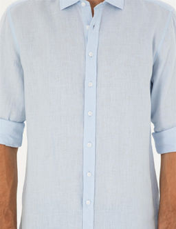 A__k Mavi Keten Regular Fit Uzun Kollu G_mlek - Pierre cardin фото 6