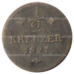 Монета 1/2 крейцера 1827 года Германские гсоударства  Гессен-Кассель
