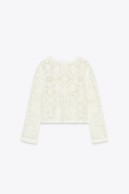 CROCHET JACKET WITH BUTTONS - Zara фото 8