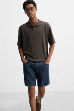 COTTON-BLEND KNIT POLO SHIRT - Zara фото 14