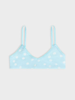 Топ для девочек голубой в горошек