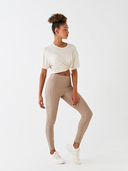 Beli Lastikli D?z ?nterlok Kad?n Spor Tayt