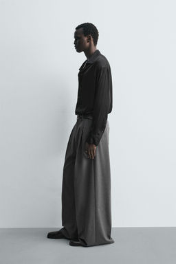 WIDE-LEG PLEATED TROUSERS - Zara фото 4