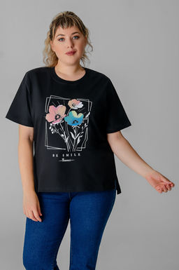 Арт. 31170 Футболка женская 50-60 (6 шт) Цвет:черный