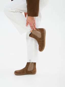 Босоногие ботинки 366.К.NATAbr.Серо-коричневая замша