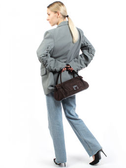 LACCOMA сумка Y9586F-коричневый натуральная замша, натуральная кожа полиэстер