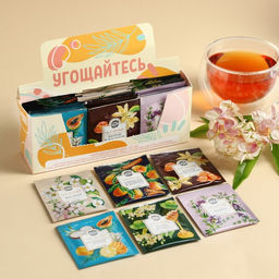 Цена за 30 шт. Чай в пакетиках шоубокс Угощайтесь, 54 г (30 шт. х 1,8 г). - Фабрика счастья фото 7