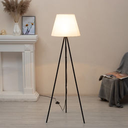 Торшер «Лаут», 1×15 Вт, Е27, чёрный/белый