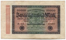 20000 марок 1923 года Германия