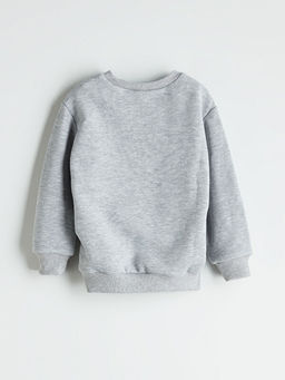 Bisiklet Yaka Panda Bask?l? Erkek ?ocuk Sweatshirt