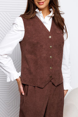 Костюм брючный вельветовый с жилеткой 399MOC