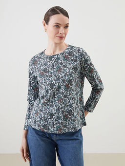 Bisiklet Yaka Desenli Kad?n Bluz