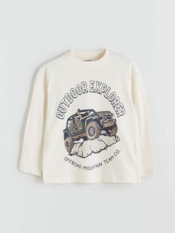 Araba Bask?l? Erkek ?ocuk Sweatshirt