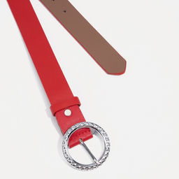 Ремень женский, ширина 3 см, винт, пряжка метал, цвет красный - Simaland фото 2