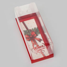 Коробка с прозрачной крышкой под рулет «С Новым годом», 30×12×12