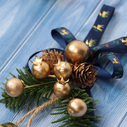 Украшение новогоднее Зимнее волшебство. Очарование, 13?7 см, с колокольчиками и шишками